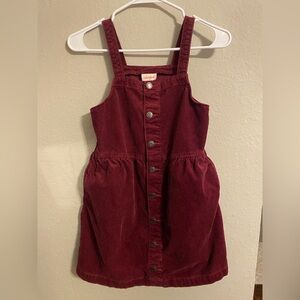 Burgundy Corduroy Button-Down Dress